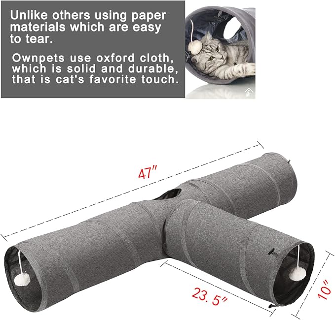 Ownpets Cat Tunnel T-Shape and S-Shape for Cat Kitten Kitty Puppy Rabbit