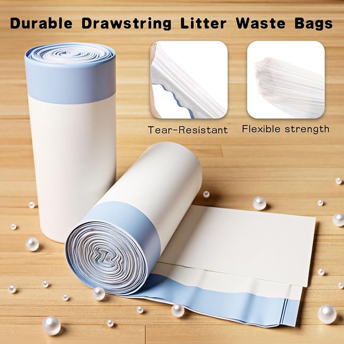 120-Pack Heavy Duty Cat Litter Box Liners for Fsitego & Fumoi Self-Cleaning Litter Boxes, Extra Thick Automatic Litter Box Bags, with Drawstring and Leakproof Cat Litter Bags
