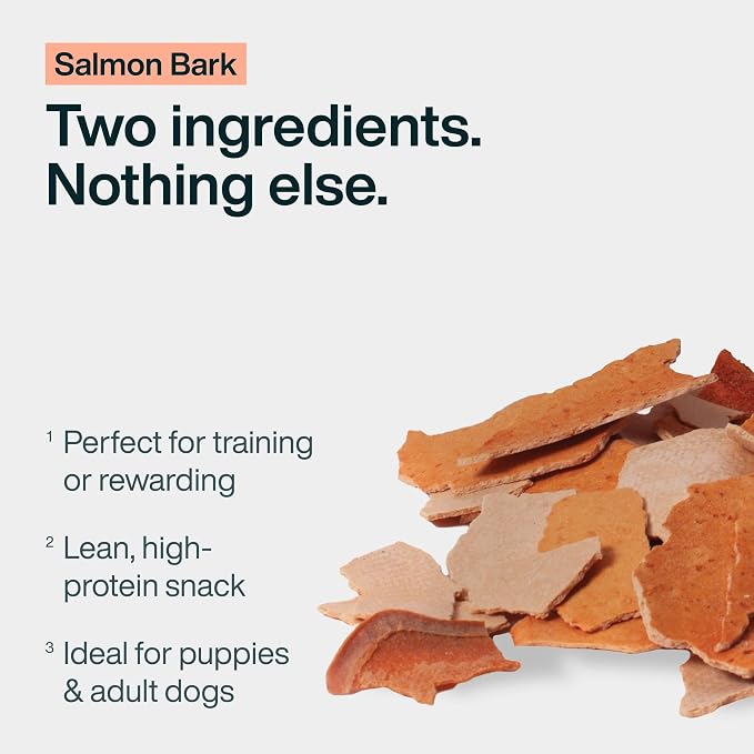 JustFoodForDogs Limited-Ingredient Healthy Dog Treats, Salmon Bark, Made in the USA, 5 oz