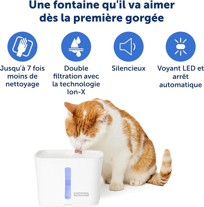 PetSafe Viva Pet Fountain - Encourages Healthy Hydration - Automatic Water Dispenser with Double Filtration - Ultra Quiet Water Fountain - Easy to Assemble & Clean - Stainless Steel - 64 oz