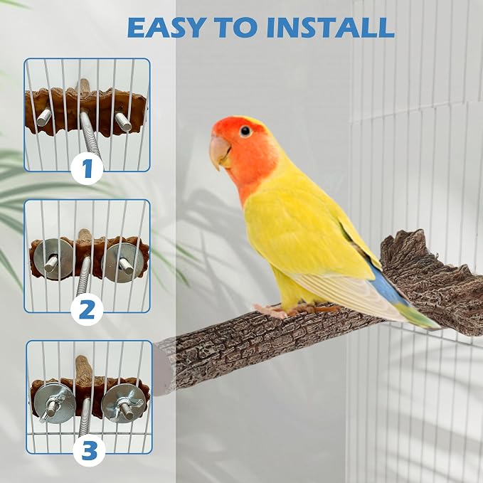 Heated Birds Perch Bird Warmer Birdcage Heater for Cage Winter 100°F-105°F Constant Temperature Birds Heater for Parrots Conure Parakeets Cockatiels Small Bird Mini Macaw