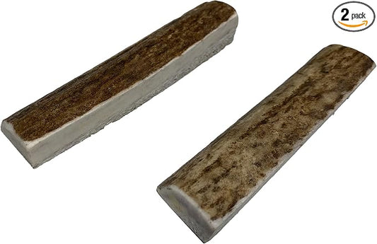 Elkhorn Premium Chews - X Small Split Twin Pack (for 0-10 lb Dogs and Puppies) Premium Grade Elk Antlers for Dogs (2 Pieces) Sourced in the USA
