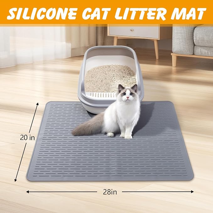 120 Pack Cat Litter Bags & Silicone Cat Litter Mat