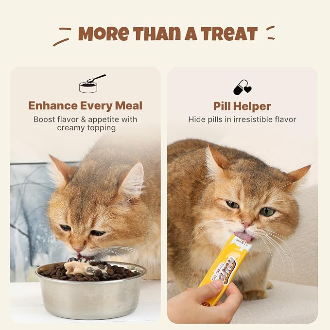 M-PETS Creamy Lickable Cat Treats – 4 Flavor Variety Pack, 40 Tubes of Healthy Squeeze Up Snacks with Functional Nutrients for Hydration, Skin & Coat, and Digestive Health – Grain Free, High Protein