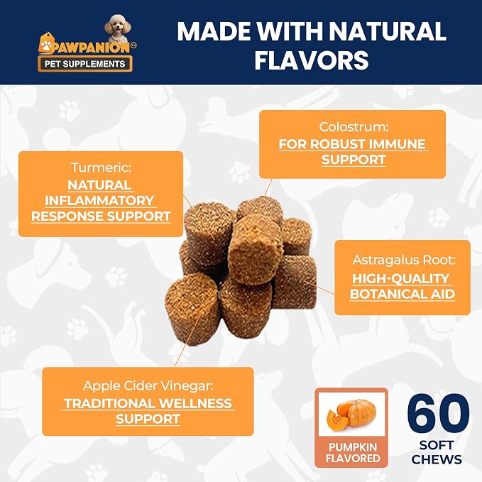 Probiotic Soft Chews for Dogs Gut & Digestive Support 60 Count