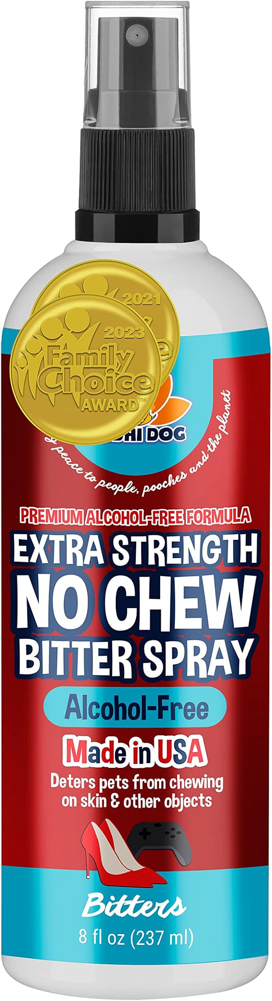 Bodhi Dog Bitter 2-in-1 No Chew & Hot Spot Spray (Alcohol Free) - Natural Anti-Chew Remedy Better Than Bitter Apple - Soothes Hot Spots, Deters Chewing - Safe for Skin, Wounds & Furniture (8 Fl Oz)