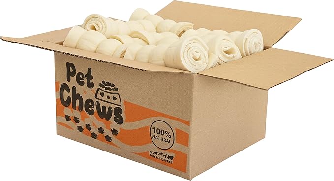 Beef Cheek Rolls (12-Pack) 5-6" Mega Thick | Long Lasting Dog Chews, Odor Free & Fully Digestible | 100% Natural Beef Retriever Rolls for Medium & Large Dogs
