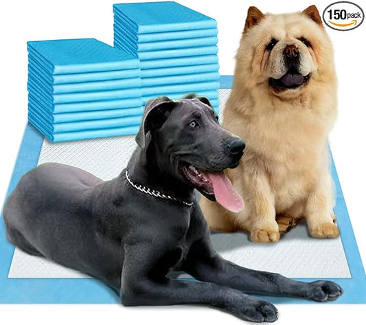 Boscute Enormous Size 54"x37" Pee Pads for Large Dogs, Heavy Absorbent Quick Dry Disposable Puppy Pee Pads, Thicken Strong Leak-Proof Backing Disposable Dog Pads (150 Counts)