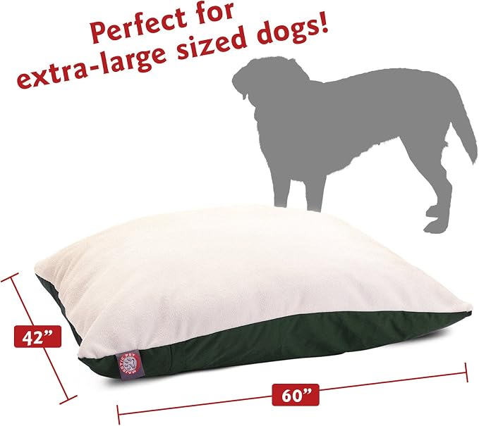Majestic Pet Rectangle X-Large Dog Bed Washable – Removable Slipcover Pet Bed – Dog Crate Bed Super Value Pillow Dog Bed – Dog Kennel Bed for Sleeping - Dog Bed X-Large Breed 42 x 60 Inch – Green