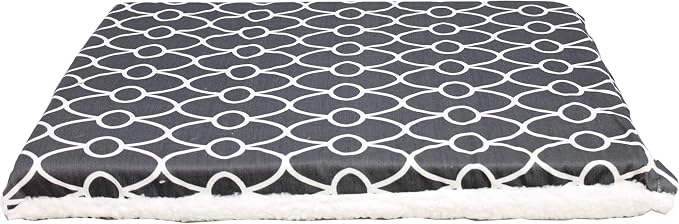 MidWest Homes for Pets Quiet Time Teflon Defender Dog Beds; Pet Beds Designed to Fit Folding Metal Dog Crates, Gray & White Geometric Pattern, 48-Inch