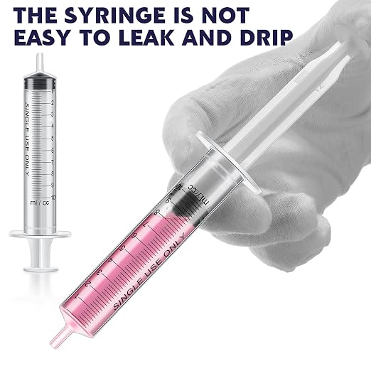 Xuhal 200 Pcs 10 ml/cc Plastic Liquid Measuring Syringes No Needle Clear Small Syringes for Oral, Scientific Labs Measuring Liquids, Feeding Pets, Epoxy Resin, Watering Plants, Oil or Glue Applicator