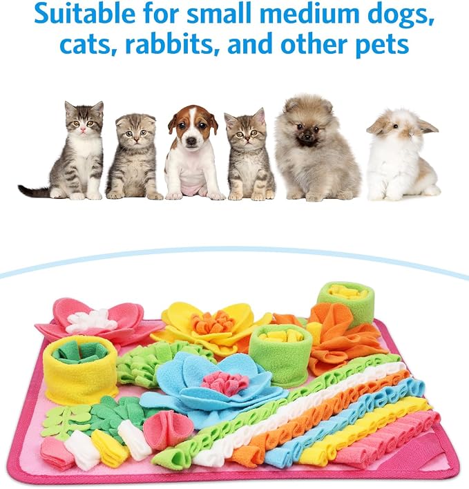 AMIR Snuffle Mat for Dogs, Interactive Feeding Puzzle Toy, Promotes Natural Foraging and Slow Eating, Reduces Stress and Enhances Training, 15-inch Dog Snuffle Mat