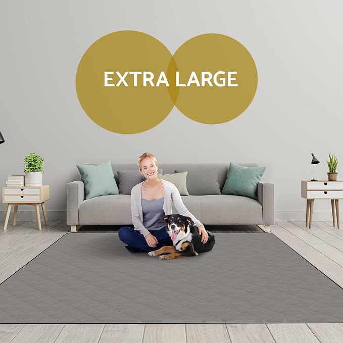 Washable Reusable Dog Pee Pads, 82"x102" Absorbent & Waterproof Puppy Training Pad for Crate, Playpen & Carpet, Large Potty Pads for Dogs, Cats & Small Pets