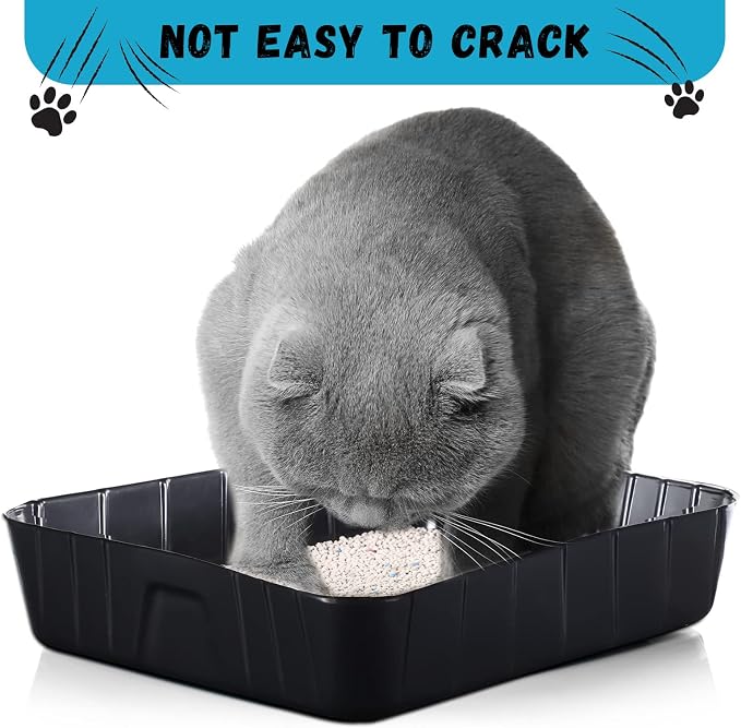 Bokon 12 Pcs Disposable Litter Boxes for Cats Plastic Cat Litter Tray Large Kitten Pan for Kitty Rabbit Guinea Pig Hamster Pets Supplies Travel Home Toilet, 15. 7 x 11. 8 x 3 Inches