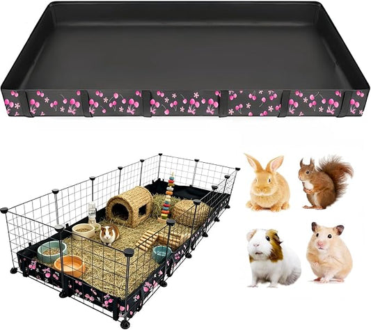 DZWLKJ Guinea Pig Cage Liner,Washable Tarp Bottom Base,Cherry Graphic,24"x60", Reusable for Rabbit, Chinchilla, Hedgehog, Ferret & Other Small Animals.