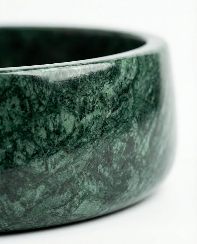 OOBOOB Natural Marble Dog Bowls, Heavy Duty Non-Slip Pet Bowls, Minimalist Dog Food Bowl with Unique Natural Veining, Durable Feeding Bowl for Small to Medium Dogs & Cats
