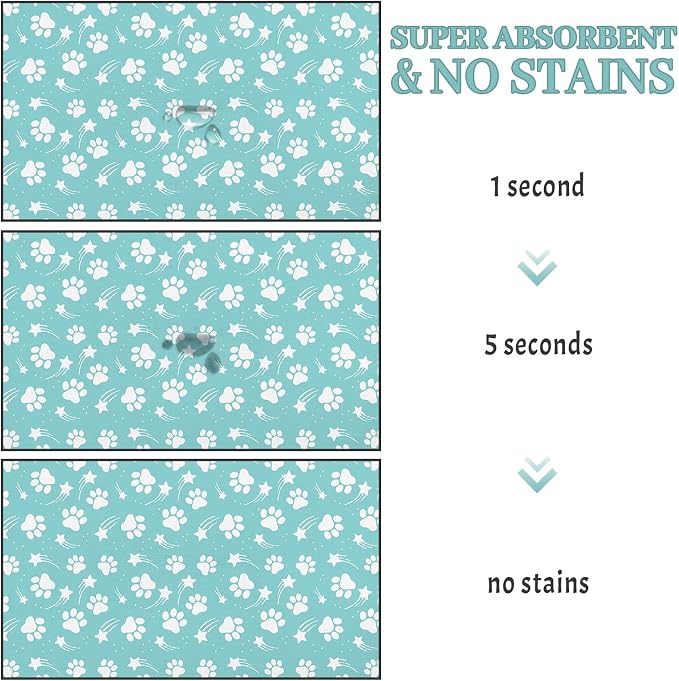 Dog Food Mat 17x30 Inch Pet Feeding Absorbent Mats for Floor Dog Cat Water Bowl Placemat Non-Slip Washable Pet Food and Water Mat