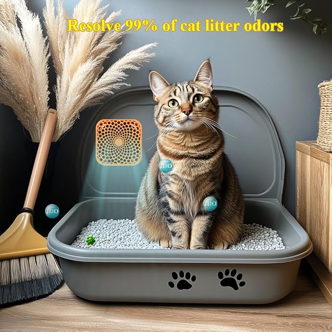 Cat Litter Deodorizer 99%, Pet Odor Eliminator for Strong Odor with Catalyst Filter, Air Purifier Plug In Air Freshener for Home & Pets Litter Box Room Wardrobe Toilet Shoe Cabinet (2-Pack）
