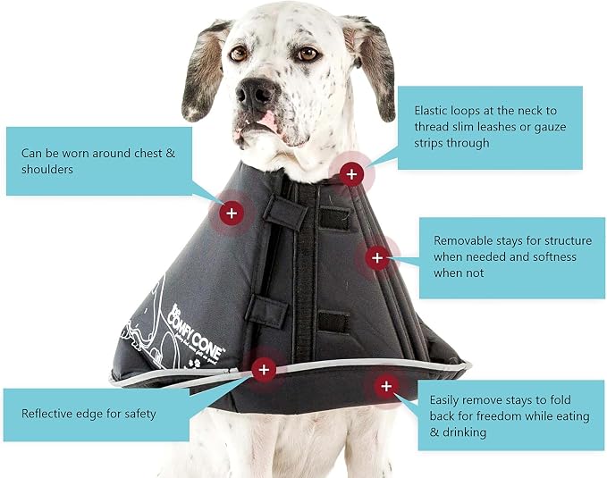 All Four Paws Comfy Cone Pet Cone for Dogs, Cats, Small, Tan - Comfortable Soft Dog Cone Collar Alternative for After Surgery, Wound Care, Spay, Neuter - Dog and Cat Recovery Elizabethan-Collar