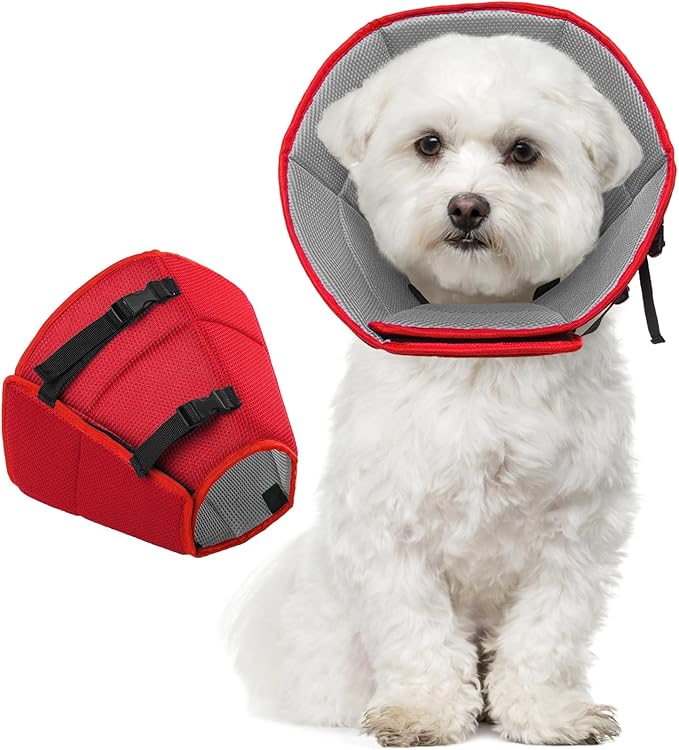 Dog Cone Collar After Surgery, Soft Cone for Small Dogs to Stop Licking, Adjustable Elizabethan Collar for Dogs, Lightweight Breathable Dog Recovery Cones for Wound Healing & Hot Spots