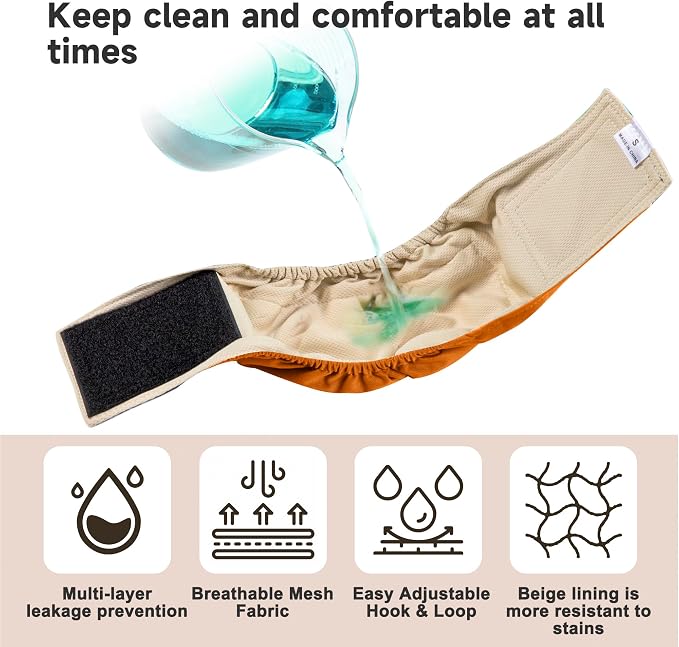 Male Dogs Diapers Belly Bands(4Pack), Washable Reusable Male Boy Doggy Wraps Panties for Doggie Puppy Pooping Potty Training Incontinence Marking Pañal para Perro XX-Large