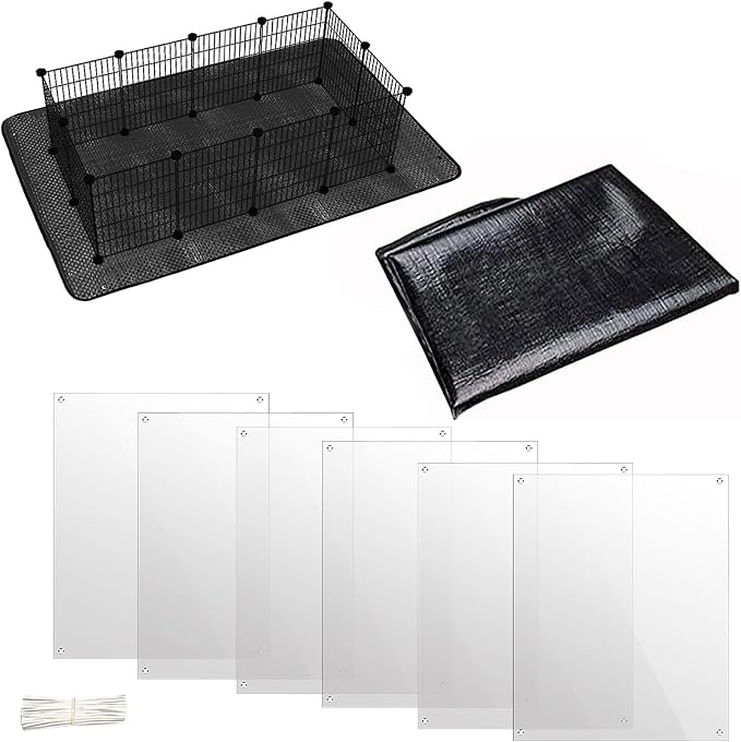 Oncpcare Waterproof Pet Playpen Mat 59”x39“, 6 Pack Pet Cage Liner Protection Rabbit Cage Urine Guard