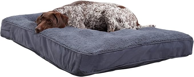 Happy Hounds Daisy Deluxe Supportive Sherpa Dog Bed, Large (48 x 36 in.), Prussian Blue