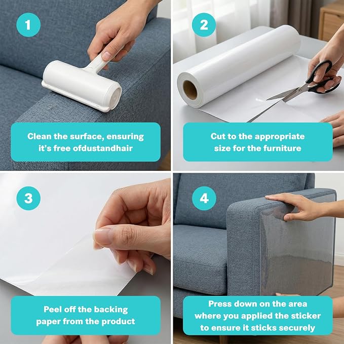 197"x11.8" Cat Anti Scratch for Furniture Protectors Thicken Vinyl Clear Cat Couch Protector from Cat Claws Dog Scratching Sofa Guard Tape Pet Scratch Deterrent Protection