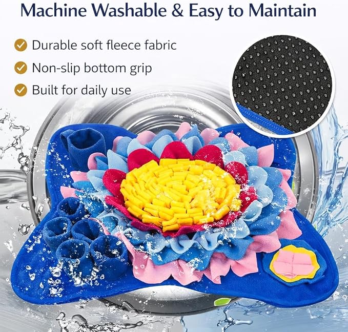 Dog Snuffle Mat - Slow Feeder for Dogs, Interactive Feeding Mat for Mental Stimulation & Anxiety Relief, Non-Slip Washable Pet Enrichment Toy for Small & Large Dogs