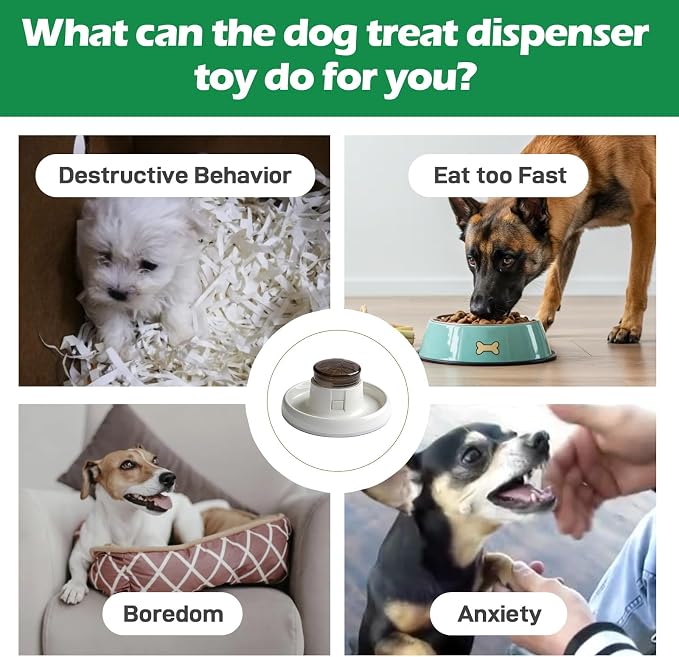 Interactive Dog Puzzle Toy for IQ Training & Brain Game, Treat Dispensing Slow Feeder to Aid Digestion, Enrichment Toys for Large/Mediun Dogs, Dishwasher Safe & Anti-Slip