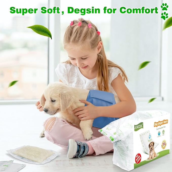 Dog Diaper Liners 150ct Super Soft and Absorbent Dog Diaper Booster Pads for Male Dog Belly Bands or Female Dog Diapers (Long, 150pcs)