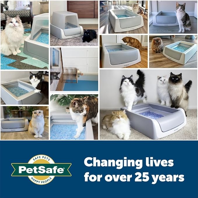 PetSafe Official ScoopFree Complete Reusable Tray - Includes 4.3 lb of Premium Blue Crystal Litter - Compatible with All ScoopFree Complete Automatic Self Cleaning Litter Box Systems