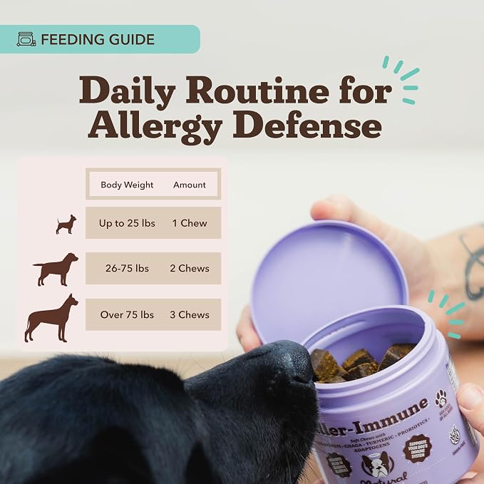 Natural Dog Company Bundle: Allergy & Itchy Defense Chews (90 ct) + Oatmeal Shampoo (12 oz) – Dog Allergy & Itchy DefenseSupport Supplement with Probiotics + Soothing Shampoo for Sensitive Skin