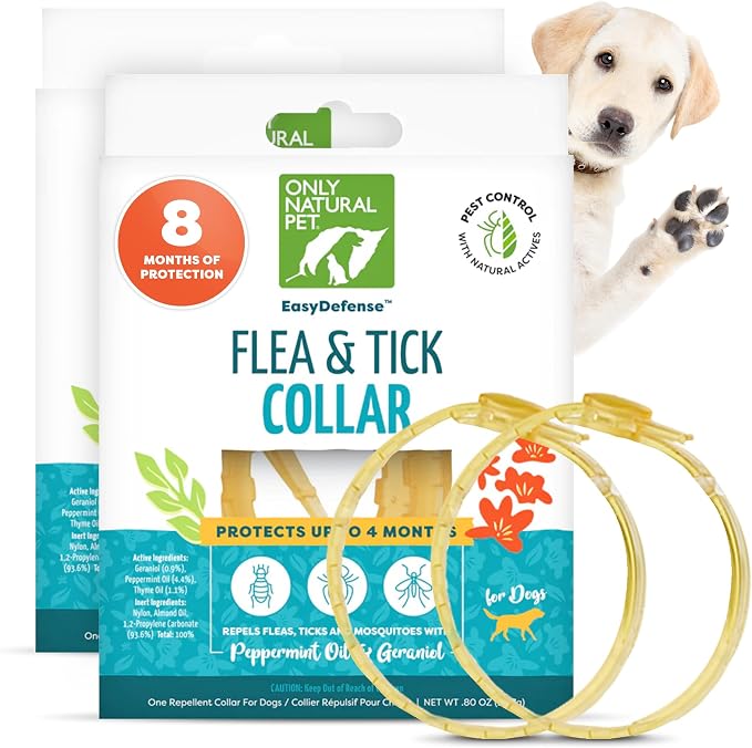 Only Natural Pet EasyDefense Non-Toxic Flea & Tick Collar for Dogs (2 Pack)