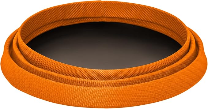 Ruffwear, Bivy Collapsible Dog Bowl, Waterproof Welded Single-Wall Fabric, Ultralight Portable Fold-Flat, Non-Slip Bottom, Accessory Loop, Reflective Trim, 60 fl oz (1.8 L), Salamander Orange, Medium
