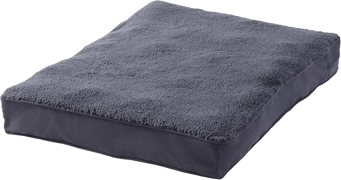 Happy Hounds Daisy Deluxe Supportive Sherpa Dog Bed, Medium (42 x 30 in.), Prussian Blue