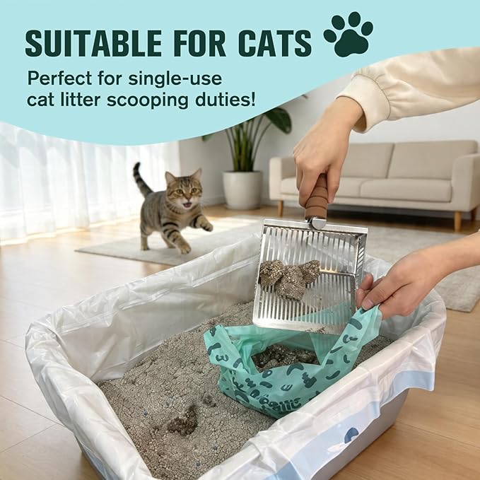 Cat Litter Disposal Bags and Dog Poop Bags with Handle,Cornstarch Based Extra Thick and Guaranteed Leak Proof Poop bags for Kitty and Doggy(180 Count 1.1 Gallon,Lavender Scent)