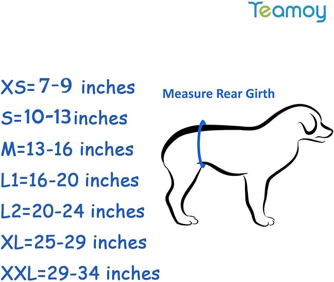 Teamoy 3 Pack Male Dog Diaper Wrap with Gray Lining, Washable Puppy Belly Bands, Super-Absorbent and Comfortable(XS,7"-9" Waist)
