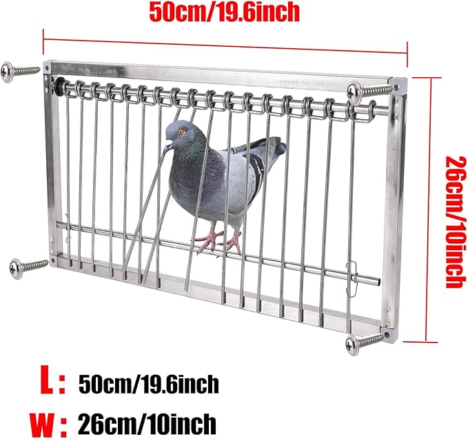 1PC Bird Cages Trap Stainless Steel Pigeon Trap Door Wire Bars Frame Entrance U-Trap for Pigeon Birds House Door(50 * 26 cm)