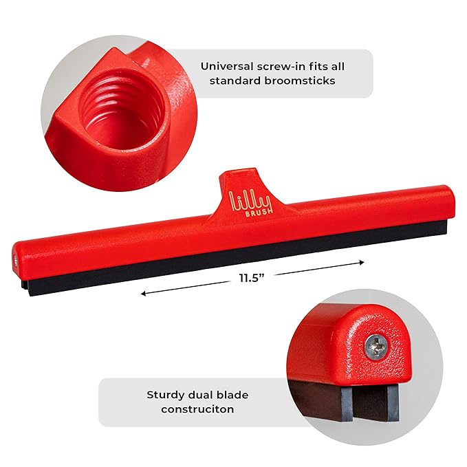 Lilly Brush Mighty Pet Hair Detailer Head (NO HANDLE) Dog & Cat Fur Clean-Up for Carpets and Rugs. Fits on ALL standard broom sticks.
