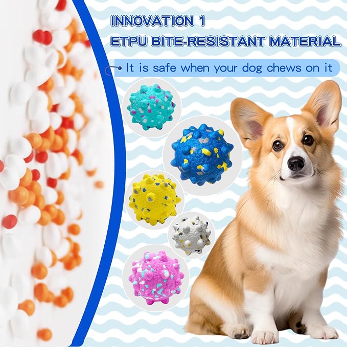 2 Pcs Tough ETPU Dog Balls for Aggressive Chewers - Bouncy, Floating Chew Toys for Fetch & Water Play with Medium Large Dogs