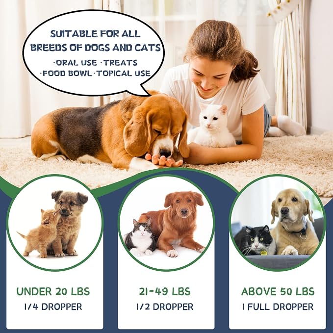 (5 Pack) Hemp Oil for Dogs and Cats - Helps with Anxiety Pain Stress Sleep Arthritis Seizures Relief - Support Hip Joint Health - Hemp Oil Drops Calming Treats