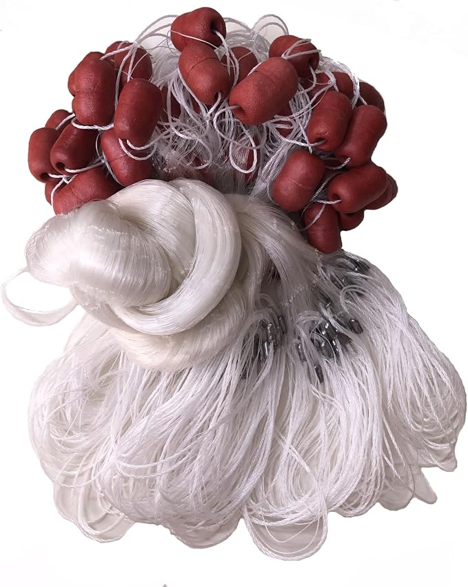 Fishing Gill Net for Survival 98ft Monofilament Nylon 0.35mm High-Strength Twine Single Layer Fish Nets Large Buoys Seine Net Red De Pesca 2 Inch Grid
