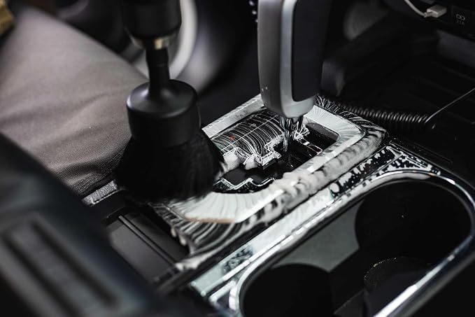 Detail Factory - XL Flat Top Drill Brush - Soft Bristle Drill Brush Attachment for Car Detailing, Carpet & Upholstery Cleaning, Power Scrubber for Drill