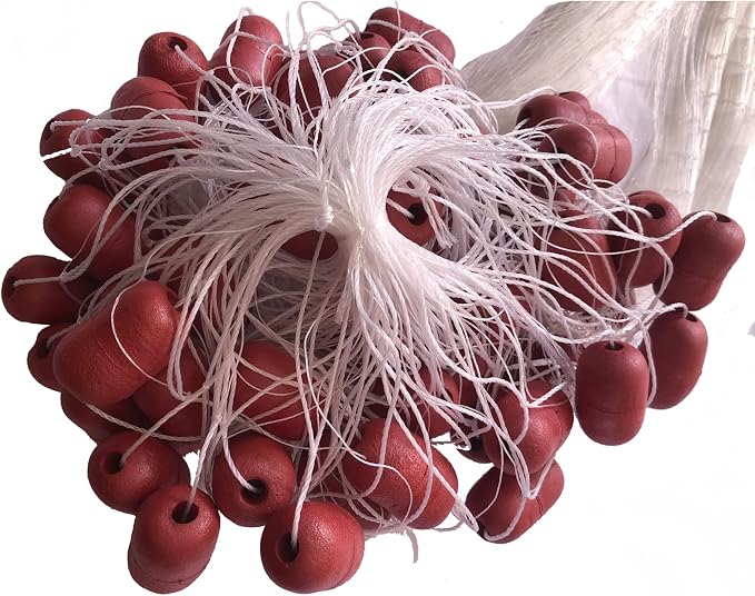 Strong Fishing Line Material Fishing Net Depth 5.5ft Gillnet Length 98 ft Nylon Net 5/8 Inch-2 Inch Mesh Monofilament Nylon Network Big Buoys Fish Net