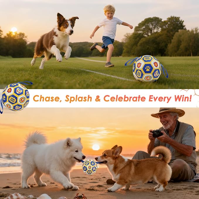 Vivifying Dog Toys Balls, 6 Inch Durable PU World Cup Soccer Ball for Small Medium Dogs, Releases Extra Energy & Helps Prevent Boredom Chewing