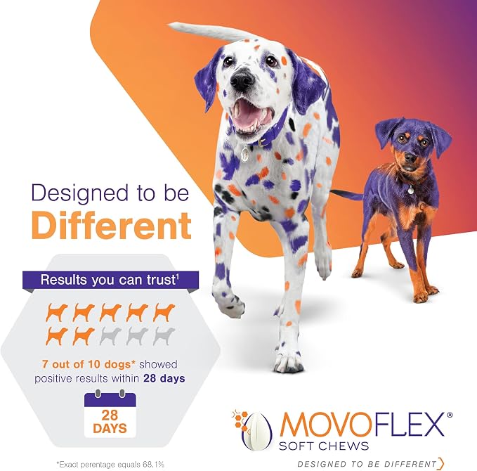 MOVOFLEX Soft Chews Hip and Joint Support Supplement for Medium Dogs - 60 Count By Virbac