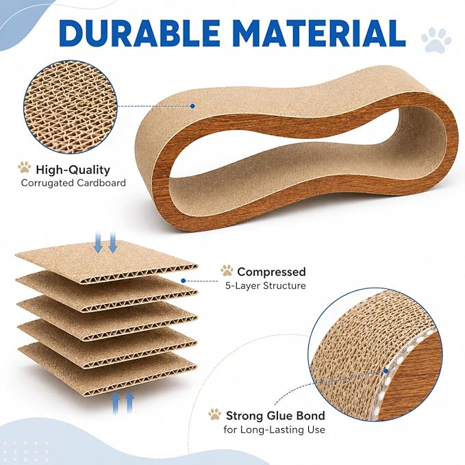 Simple Deluxe Cat Scratcher, 2 in 1 Cat Scratching Board, Cat Cardboard, Scratch Lounger, Large, 27.56 x9.45 x8.86 inch