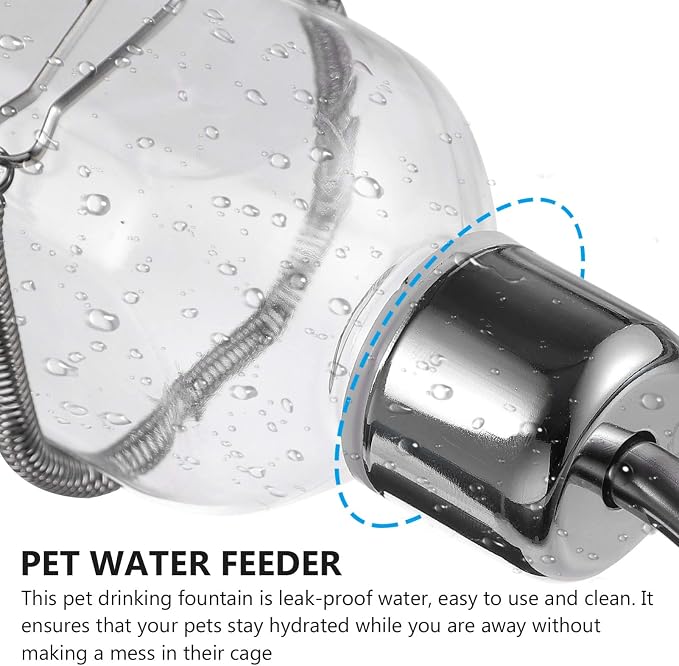 Mipcase Rabbit Water Bottle 4 Pack with Hooks and Springs Hanging Pet Drinking Bottle for Bunny Guinea Pig Water Dispenser Leak-Proof Small Animal Feeder 2.16 X 4.09 X 9.05 in