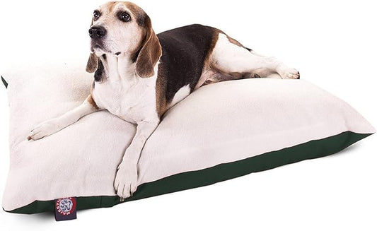 Majestic Pet Rectangle Medium Dog Bed Washable – Removable Slipcover Pet Bed – Dog Crate Bed Super Value Pillow Dog Bed – Dog Kennel Bed for Sleeping - Dog Bed Medium Breed 30 x 40 Inch – Green